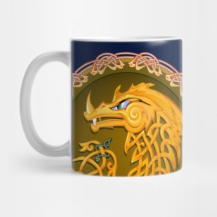 Gold Celtic dragon Mug